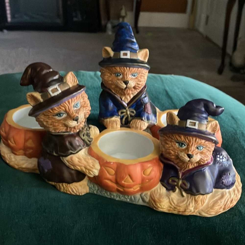 Vintage partylite Abracadadandle Halloween cats